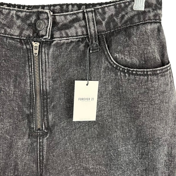 NEW Forever 21 High Rise Baggy Wide Leg Barrel Jeans Black Wash US 28 Grunge - Picture 3 of 10